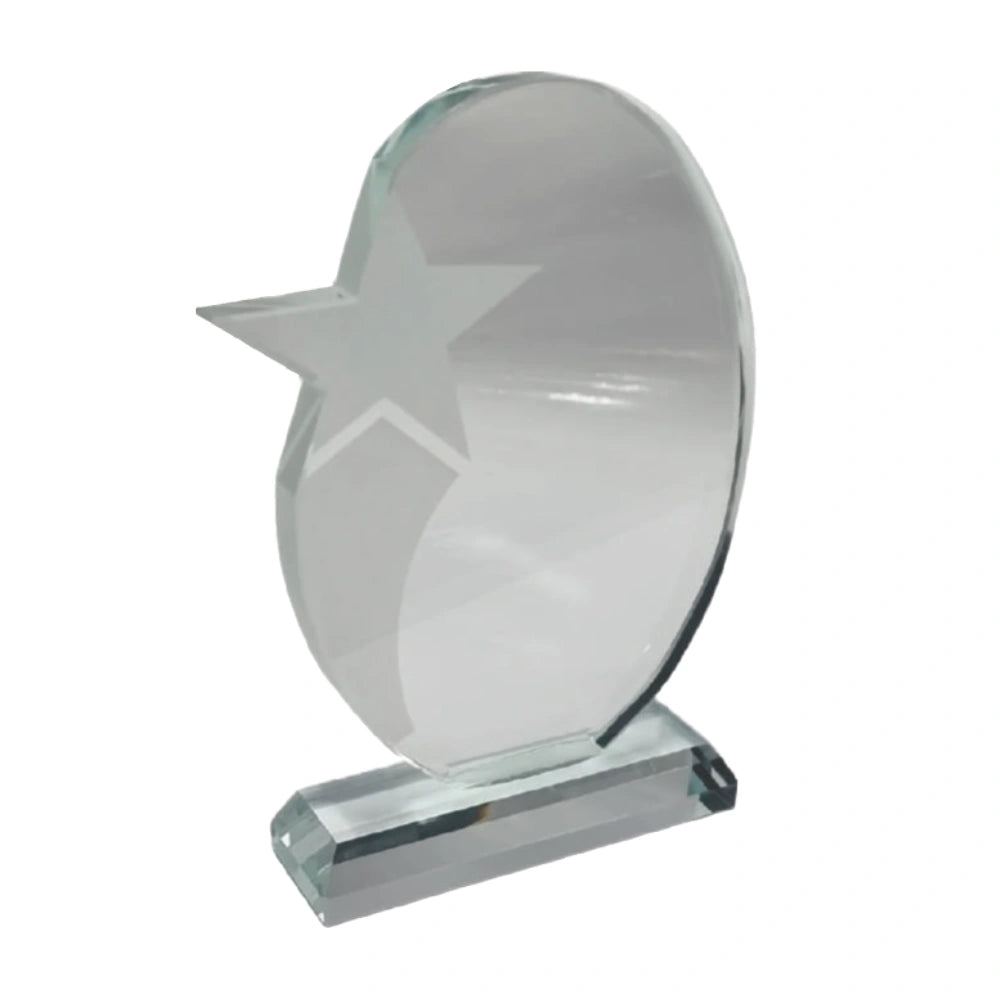 Oval Star Glass Award