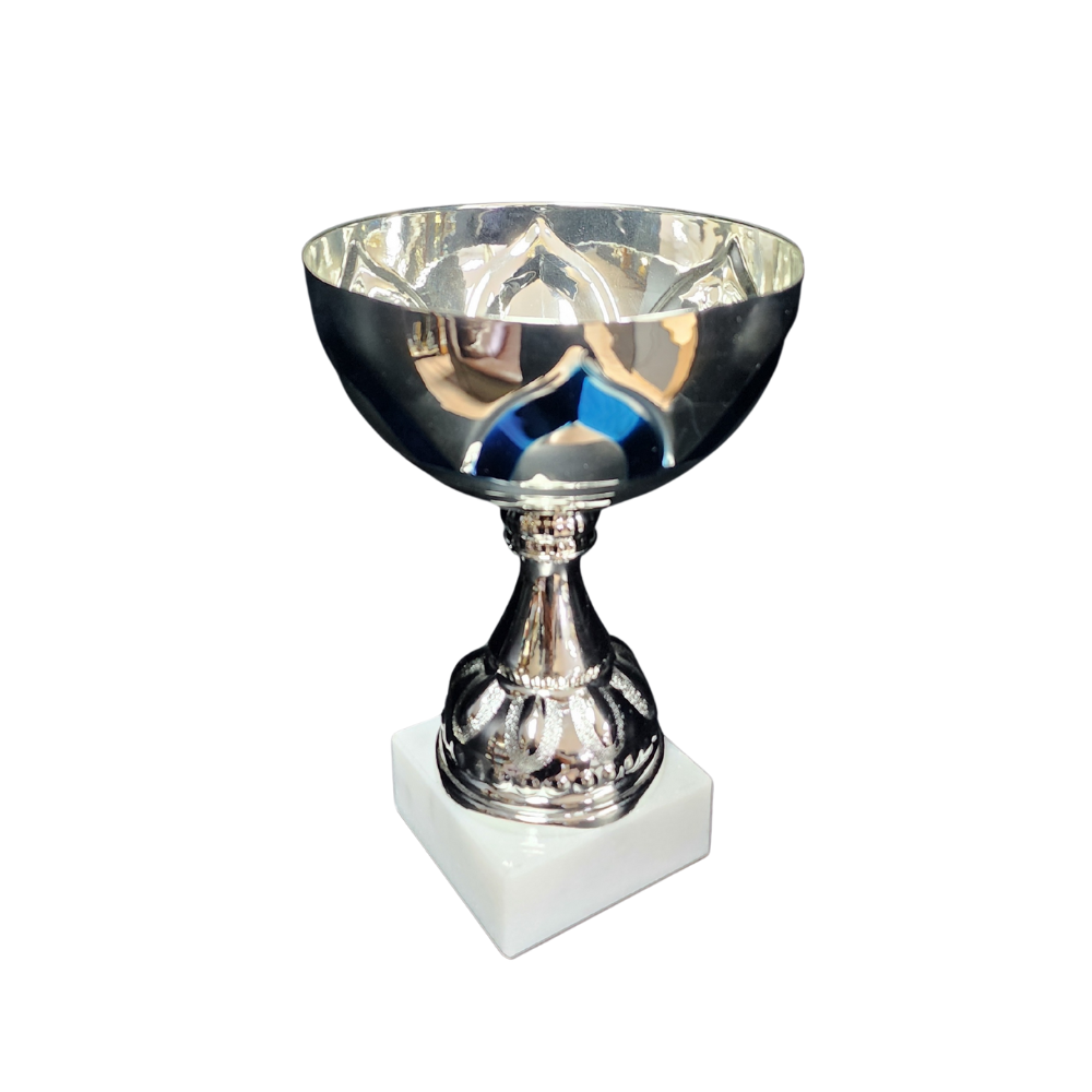 Silver / Blue Metal Bowl Cup - CU0029