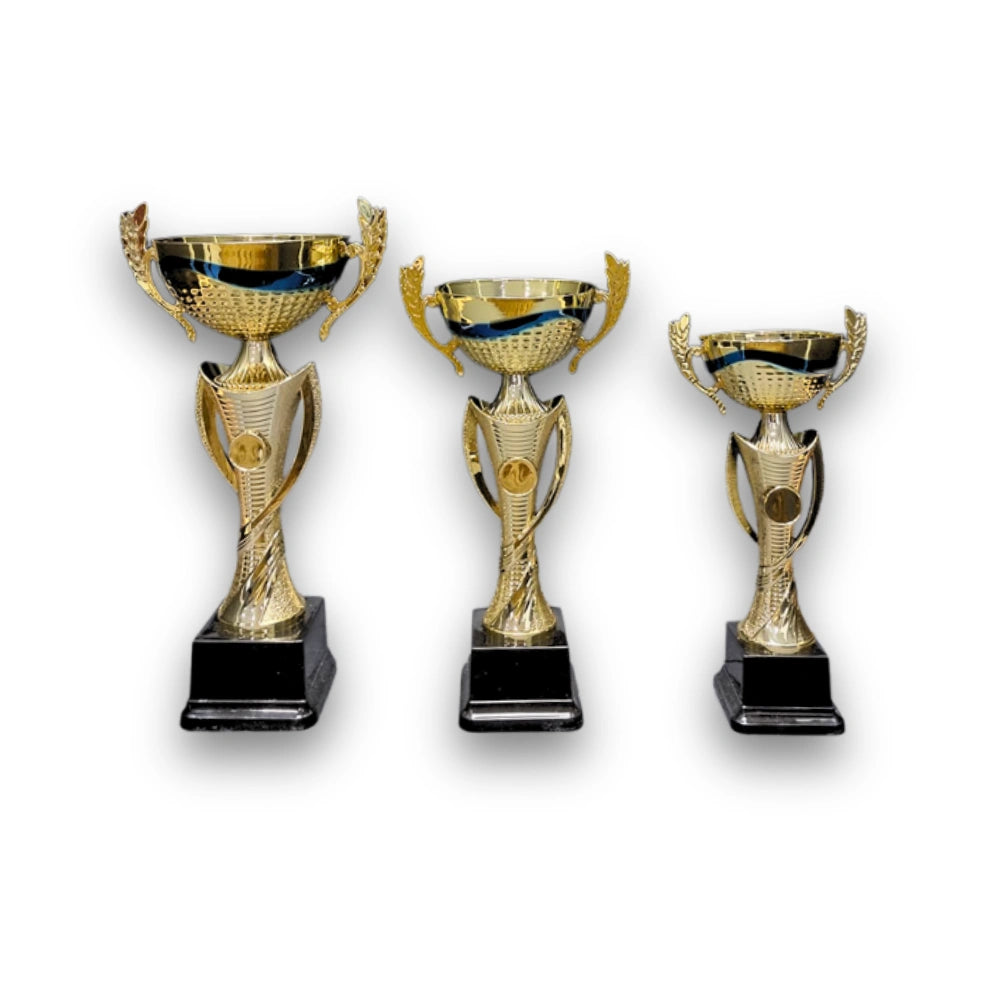 Gold Metal Holder Cup with Blue Strip - NC0011