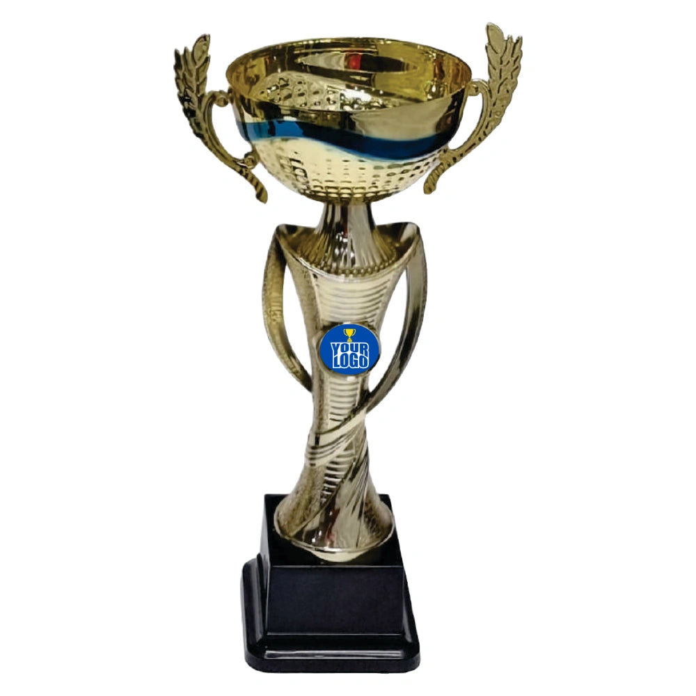 Gold Metal Holder Cup with Blue Strip - NC0011