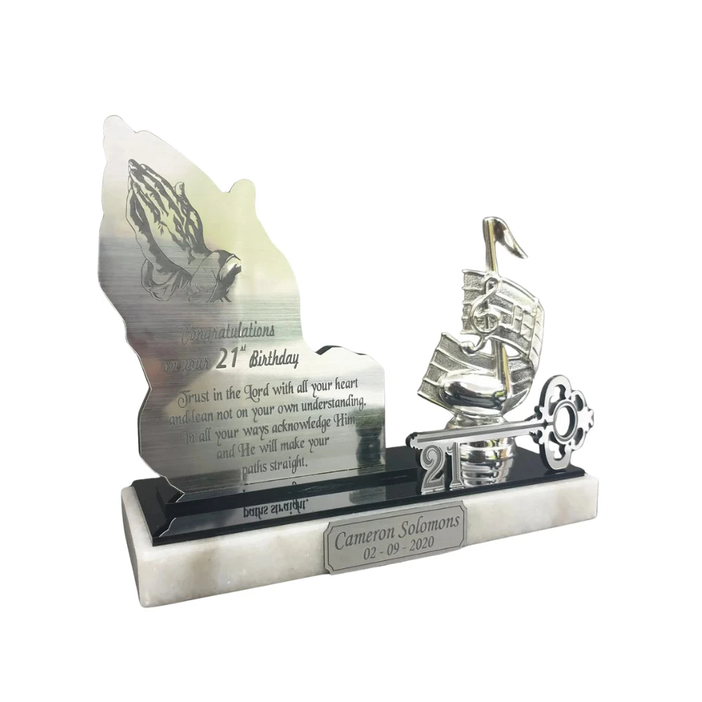 Music Note 21st Key - Silver