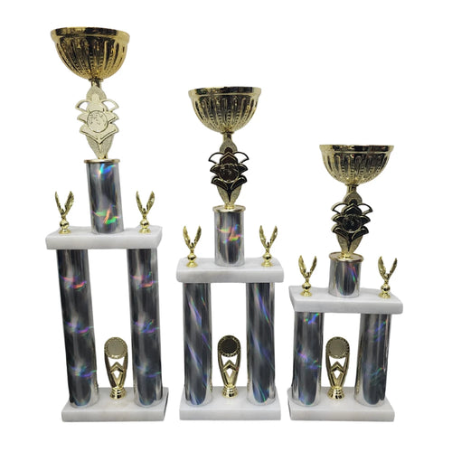 2 Column Flower Bowl Metal Cup Trophy