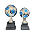 Silver / Blue Soccer Ball Trophy