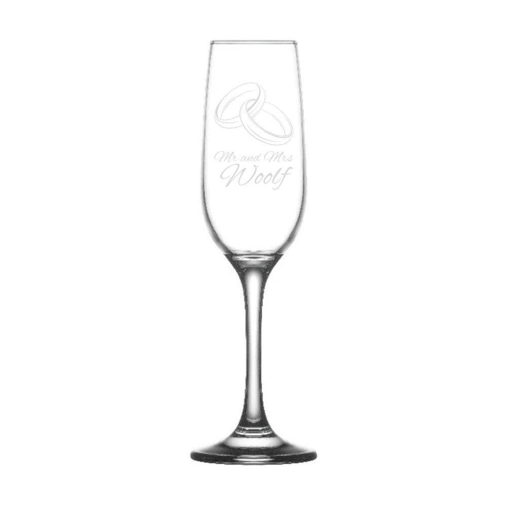 Engraved Champagne Glass