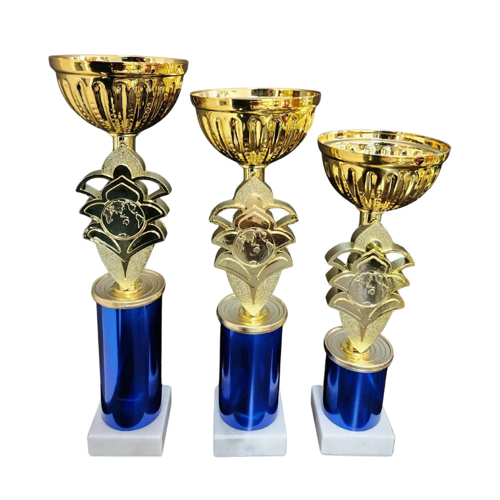 Flower Column Gold Metal Cup Set