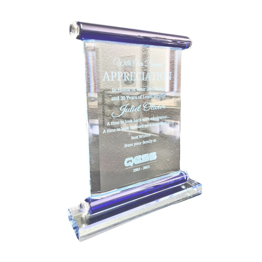 Scroll Glass Award