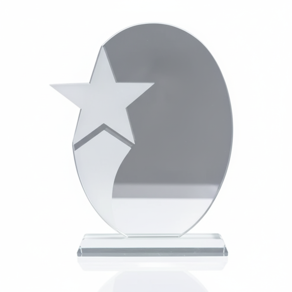 Oval Star Glass Award