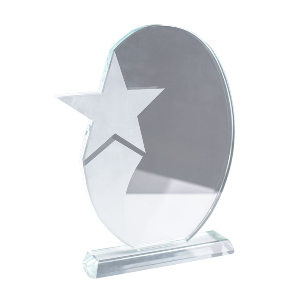Oval Star Glass Award