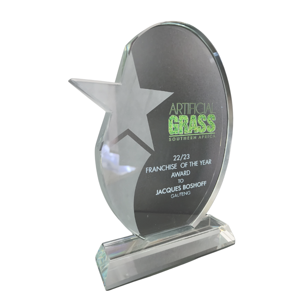 Oval Star Glass Award