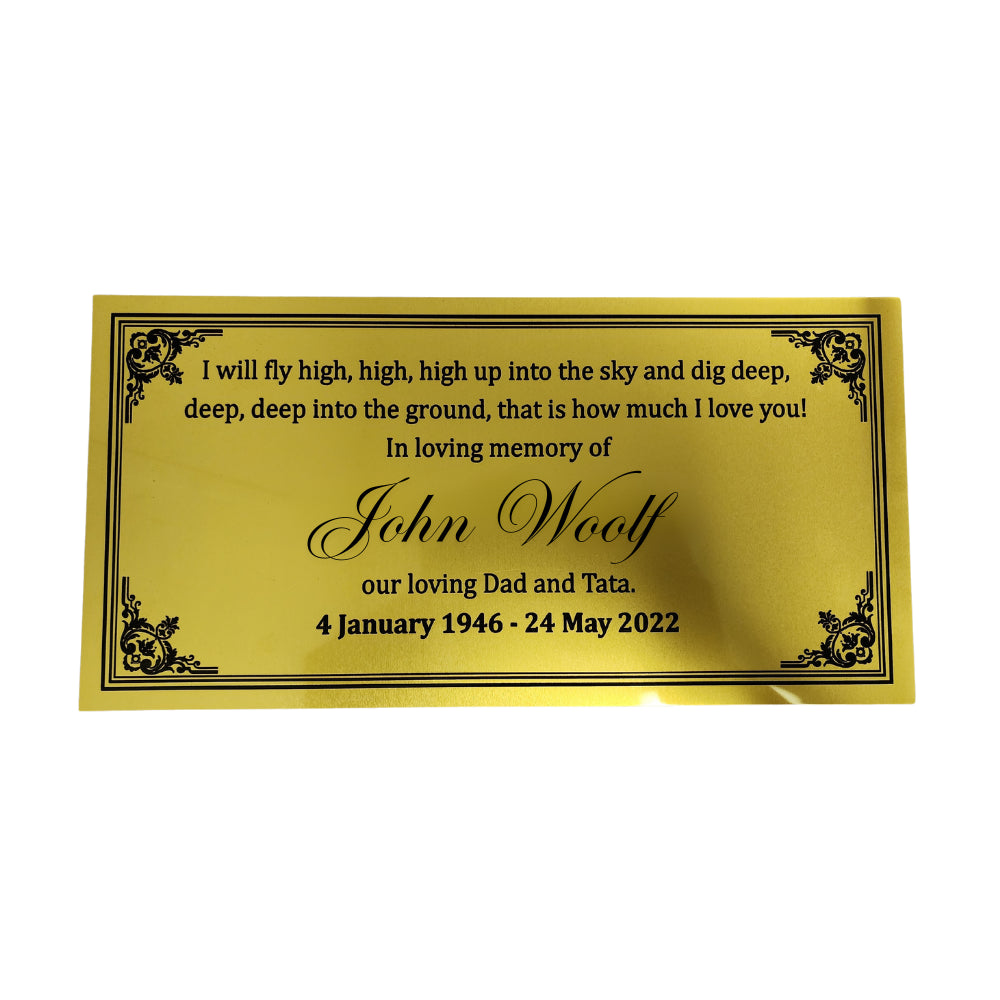 Engraved Aluminum Plaque