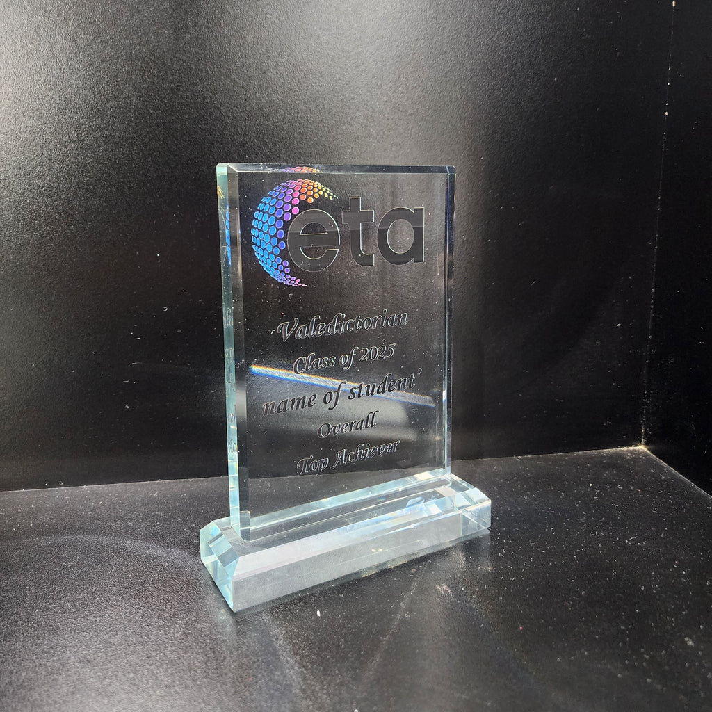 Rectangular Glass Award - Woolf's Trophies And Engravers